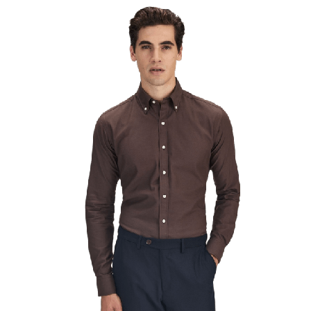 John Henric Flannel Shirt Skjortor Herr Brun 38