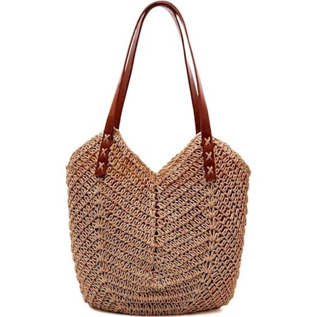 Stråtaske til kvinder med lynlås - Vintage og håndlavet stil