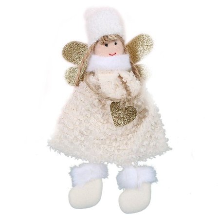 Julepynt engel til å henge på juletreet, gaver hvit KLB