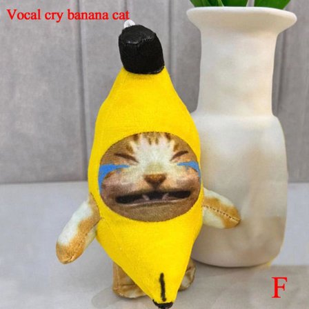 Sjov grædende banan kat nøglering, 2023 Banan kat plys Do Vocal cry banan kat stor IC