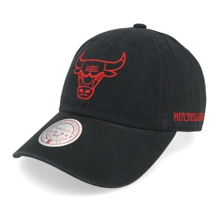 Mitchell & Ness - NBA Nero unconstructed Cappellino - Chicago Bulls Washed Vintage Black Dad Cap @ Hatstore