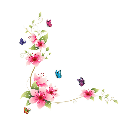 Söt söt fjärilar blommor väggdekal avtagbar väggdekor