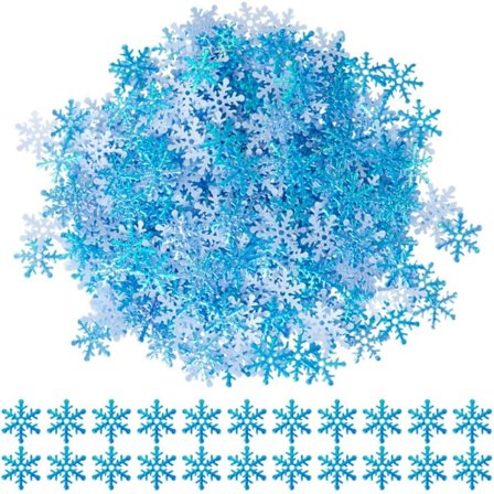 600 st blå snöflingor bordsdekoration för julbordsdekoration