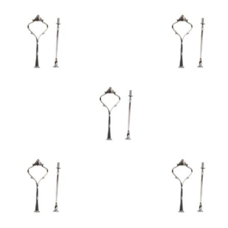 3/5 Multi-Leer Cake Stand – Robust och hållbar zinklegering CrownLayer 2 Silver 5Set