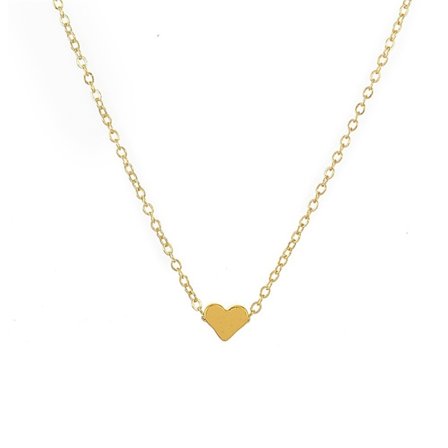 Halsband i Guld Färg med Litet Enkelt Blankt Hjärta / Hjärtformat Hänge
