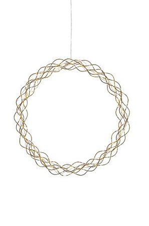 Jotex - Krans Curly 45cm Guld - Köp Dekorativ julbelysning hos Jotex