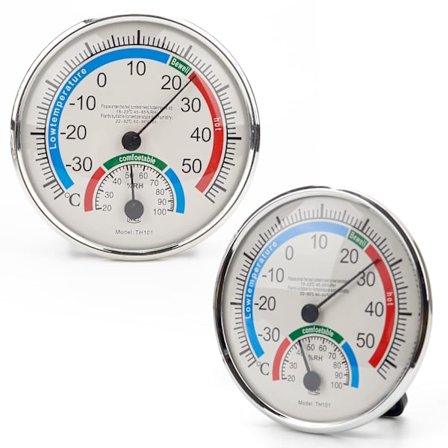 2-pak termo-hygrometer, termo-hygrometer, indendørs- og udendørstermometer hygrometer, trådløs termo-hygrometer analog hygrometer til kontor hjem Ro