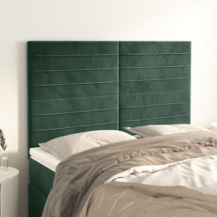 Vidaxl Huvudgavlar 4 St Mörkgrön 72x5x78/88 Cm Sammet Grön