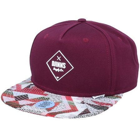 Djinns - Röd snapback Keps - 5-Panel Rubber Aztek Wine Snapback @ Hatstore