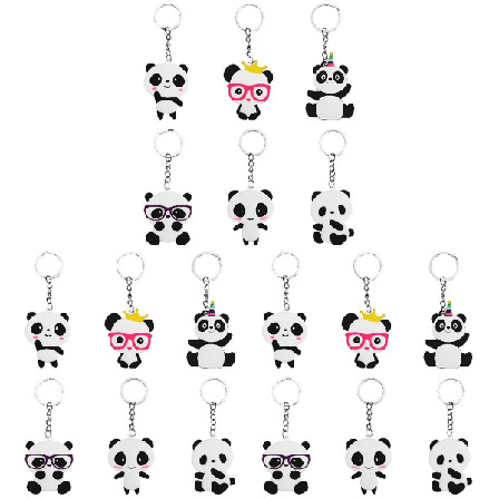 3 stk 6 stk tegneserie panda nøkkelringer Nøkkelring Party favoriserer anheng for barn leketøy ornament suvenirer gave