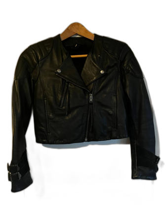 Acne Svart skinnjacka med detaljer