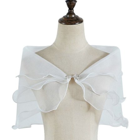 Spets Sjal Bröllop Cape VIT