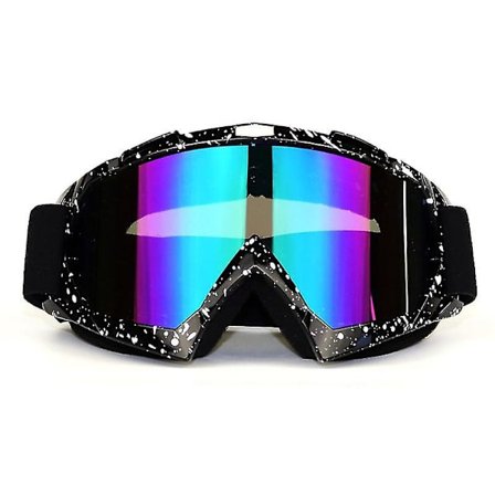 Cross Country Motorcykel Racerbriller Udendørs Kørsel Briller Vindtætte Briller Ski Briller (Sort Stel Hvid Prik Farvefilm)