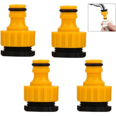 Kranmunstycke, Set med 4 Plast Snabbkopplingar för Trädgårdsslang Krankoppling