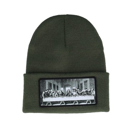 Public Domain - Grønn cuff Lue - Last Supper Beanie Olive Green Cuff @ Hatstore