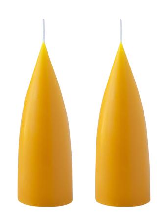 Hand Dipped C -Shaped Candles, 2 Pack Home Decoration Candles Block Candles Keltainen Kunstindustrien