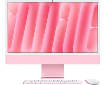 Apple 24-inch iMac with Retina 4.5K display, Apple M4 chip with 8-core CPU and 8-core GPU, 16GB, 256GB SSD - Pink - 24" Apple iMac M4 - 256 GB