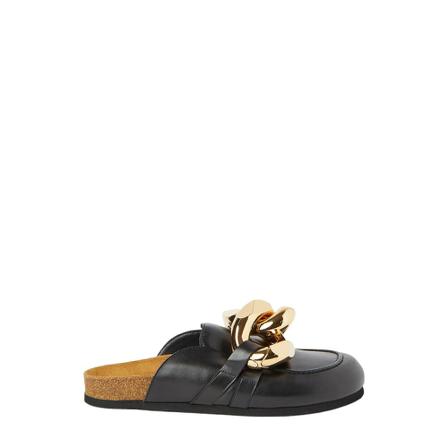 JW Anderson, Chain Leather Loafers Czarny, Kobieta, Rozmiar: 37 EU