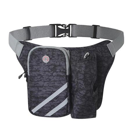 Utomhussport Jogging Cykling Vattenflaska Bältesväska Unisex vattentät midjeväska Black