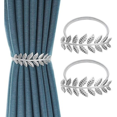 2 stk. bladformede gardinholdere justerbar gardinholdere fjærledning f