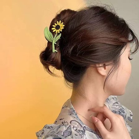 2-pack solrosor Hårklämmor, Kvinnor Flickor Mode Solros Anknäbb Klämma, Hårnål Flickor Seaside Semesterfoto Håraccessoarer