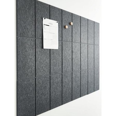 Ljudabsorberande Akustikpanel 12-pack 15x30cm Svarta Väggplattor Ljudisolering & Anslagstavla för Kontor Hem