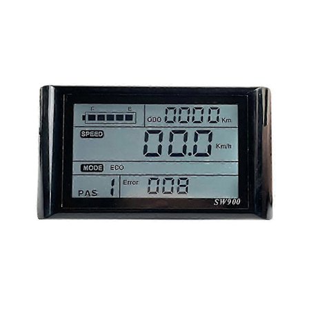 Ebike SW900 LCD Display Kontroll Elektrisk Cykel Hastighetsmätare Vattentät Plugg Registreringsinstrument Kontroll/Inställning 24-72V