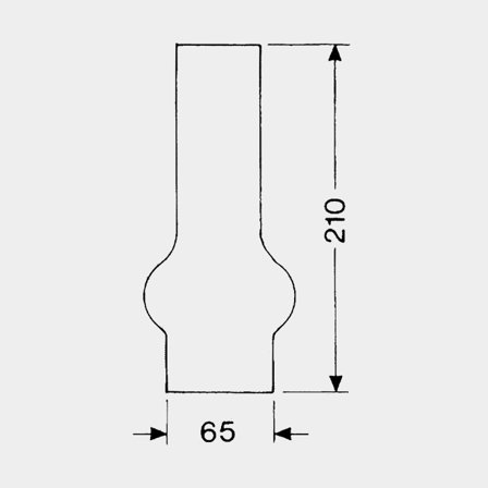 Burner chimney for kerosene lamp / ship lamp DHR, 65 x 210 mm, fits Trawler