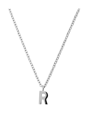Mockberg Petite Plain Letter R Steel Necklace Smycken & klockor Dam Grå ONESIZE