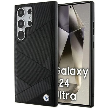 BMW BMHCS24L23RCGPK S24 Ultra S928 svart/svart hardcase Signature Leather Crossing Lines Pattern