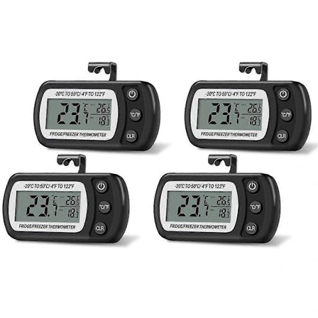 4 st Digital Kylskåpstermometer Kyl- och Fryskombination med Stor LCD-Skärm Stativ för Rum Kök