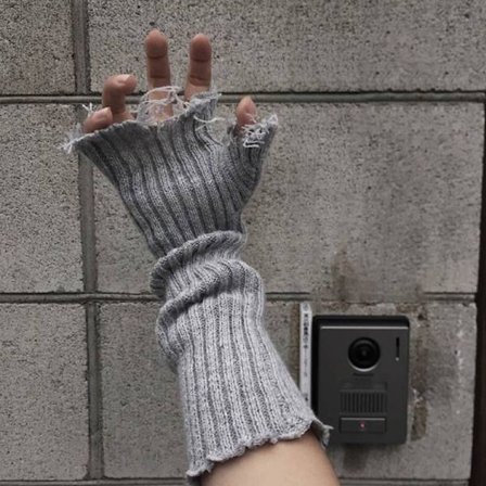 Cuff Knit Glove kyynärpää Rukkaset GRAY