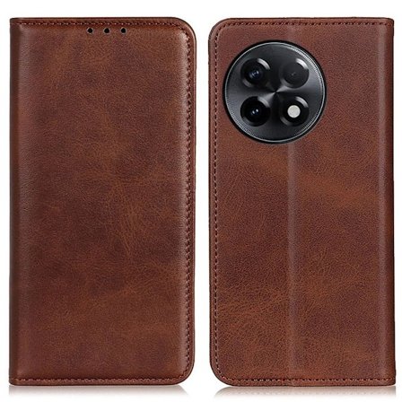 Lompakko-style Aitoa Nahkaa Läppäkotelo For OnePlus 11R / Ace 2 - Kahvi