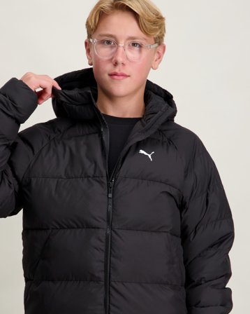 Puma Synthetic Hooded Puffer Jacket Svart Jackor Kille - Kids Brand Store