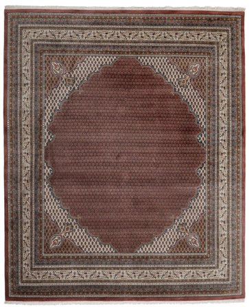 Mir Indisk Tæppe 252X304 Brun/Mørkerød Stort Uld, Indien