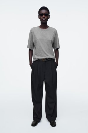 COS Femme T-Shirt Décontracté En Coton in Gris