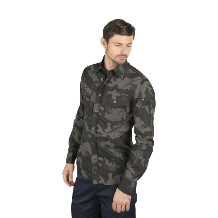 Skjorte Brandit Slim men Mørk kamuflasje XXL