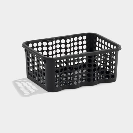 Opbevaringskurv i plast Nordiska Plast Rondo, sort, 190 x 130 x 65 mm, 1.5 liter