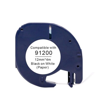 Tape Papper 12mmx4m svart på vit - Lyreco - Kontorsmaskiner - Märkmaskiner och tape - Tape - Dymo LetraTag