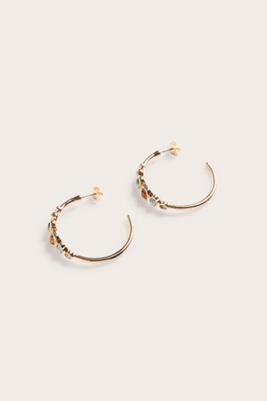 Kappahl | Runde øredobber med strassteiner Gull ONE SIZE | Gull