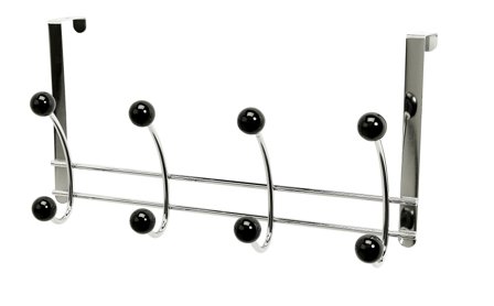 Habo 16256 Klädhängare 4-krok, svart/krom, Garderobsinredning