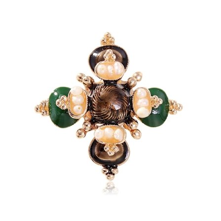 Barokk stil kors ferskvannsperle brosje egnet som Valentinsdagsgave til mødre
