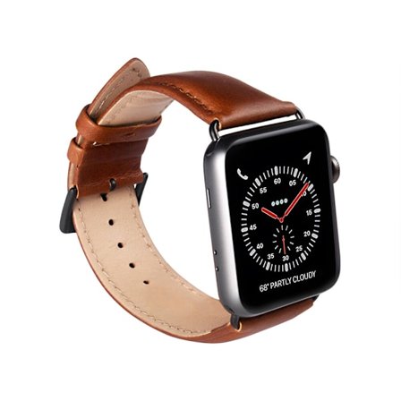 Buffalo Apple Watch 42/41/40/38 mm Armband Äkta Läder Brun