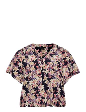 Vsula, S/S, Blouse Blouses Short-sleeved Multi/mönstrad Zizzi
