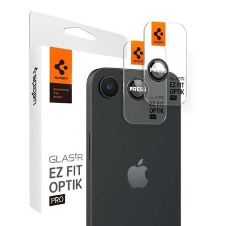 Spigen Optik Pro GLAS.TR "Ez Fit" -kamerasuoja 2-pack iPhone 16e:lle - musta