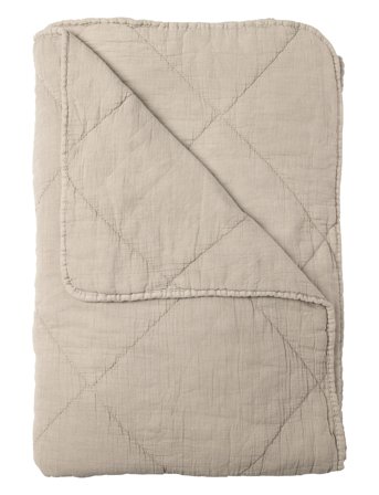 C'est Bon Bedspread, Cotton W/Linentassels - Beige - 240X260CM