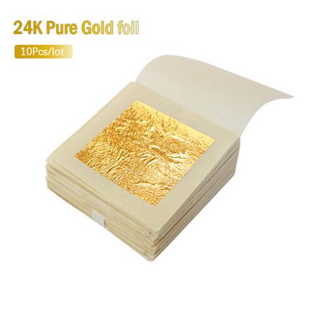 10 kpl 24K kultafoliota syötäviä lehtikultaarkkeja DIY-kakkuihin