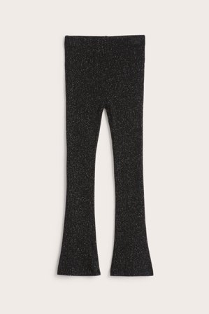 Kappahl | Brokatowe prążkowane legginsy | Czarne