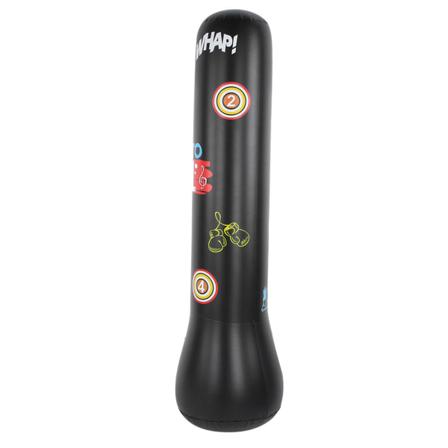 Oppblåsbar boksingsekk for å tykne, frittstående tumler, fitness stressavlastning for voksne og barn (1,5 M svart)