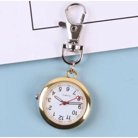 2 st Fickur Nyckelring Klockor Med Spänne Hänge Nyckelring Armbandsur Sjuksköterskeklockor För Kvinnor Män guld